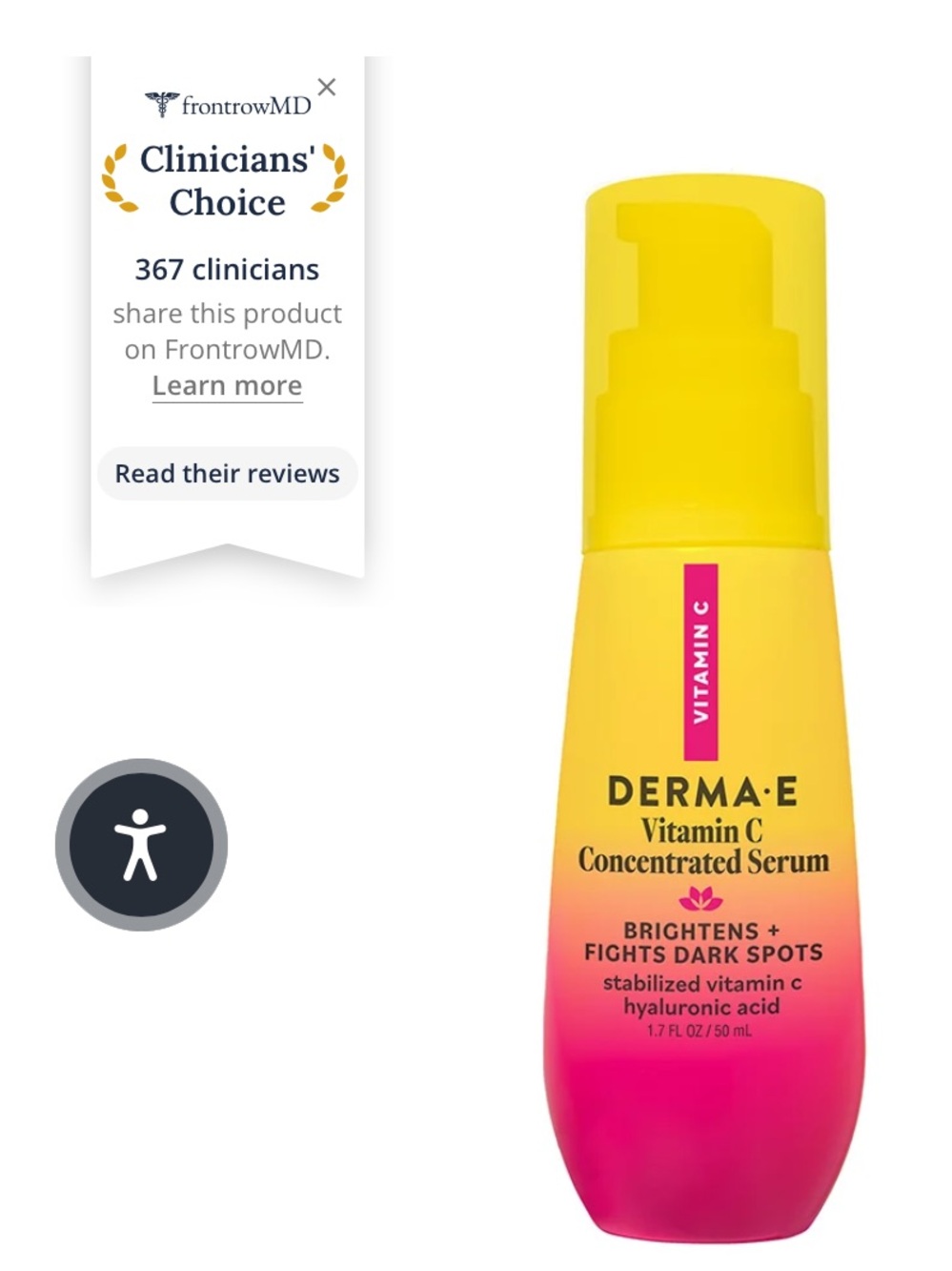 Derma E Vitamin C Concentrated Serum — Pink & Yellow Radiance